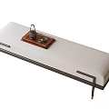 New Chinese Style Bed End Stool Bench Sofa Stool 3d model
