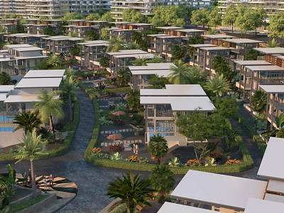 Luxury Detached Villas With Modern Design Tropical Landscaped Gardens And Private Pool 3d model