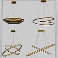 Modern Pendant Lights With Circular Ring And Cross Metal Designs For Interior Ceiling Lighting