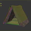 Tent Shaped Furniture With Green Top Cover Brown Textured Sides And Green Cushion Base