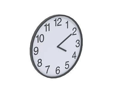 Classic Round Wall Clock With Black Frame White Dial Black Numbers And Black Hands 3d model