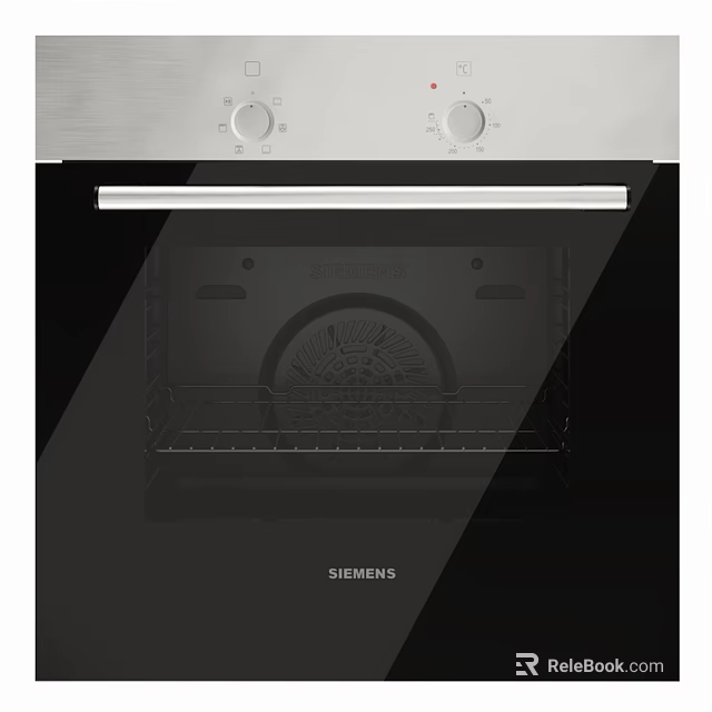 Siemens Modern Oven With Knobs Stainless Steel Control Panel And Black Glass Door 3d model 