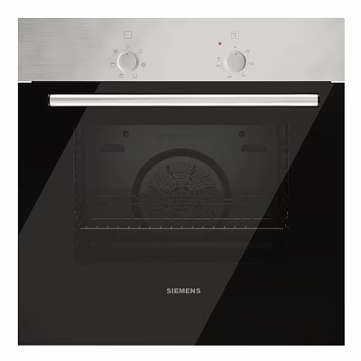 Siemens Modern Oven With Knobs Stainless Steel Control Panel And Black Glass Door 3d model
