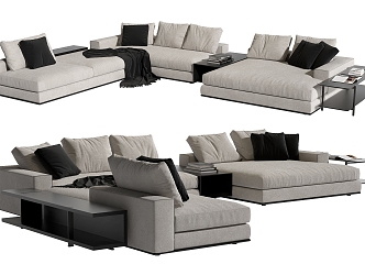 Modern Poliform corner sofa 3d model