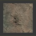 3D Square Topographic Model With Mountain Texture And Colorful Relief Details