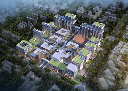 Modern Aerial View Industrial Park 3d model