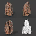 Scene Components With 3D Rock Models Featuring Cracked Surfaces And Detailed Textures 3d model