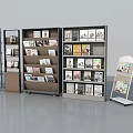 Multi Tiered Magazine Display Racks With Metal Frames And Various Publications