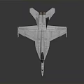Aerospace Themed White Fighter Jet 3D Model Design With Shiny Surface On Dark Background
