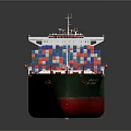 China Shipping Line Container Ship Model Featuring Colorful Containers And Green Red Hull