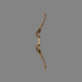 Traditional Golden Bow Weapon With Intricate Carved Patterns And Ornate Design