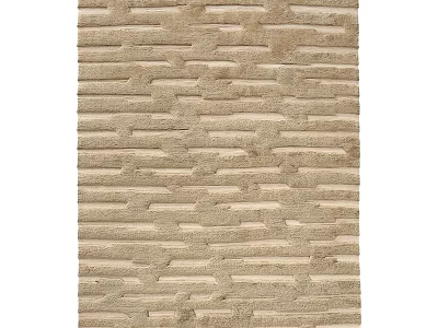 Beige Square Rug with Brick Pattern Textured Design for Home Decor 3d model