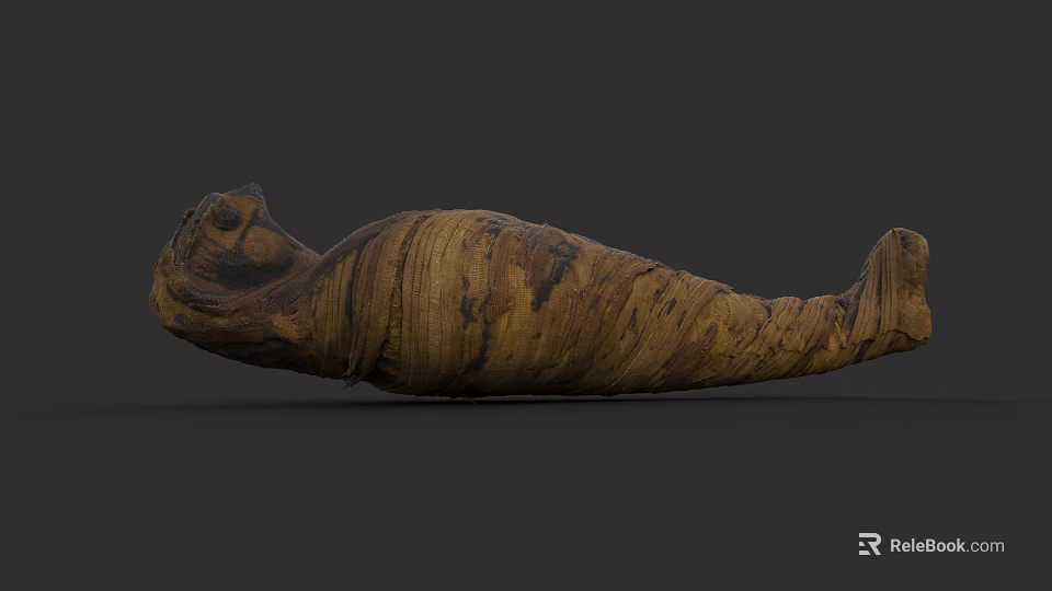 Ancient Mummy Artifact With Wrapped Bandages And Historical Preservation Details 3d model 