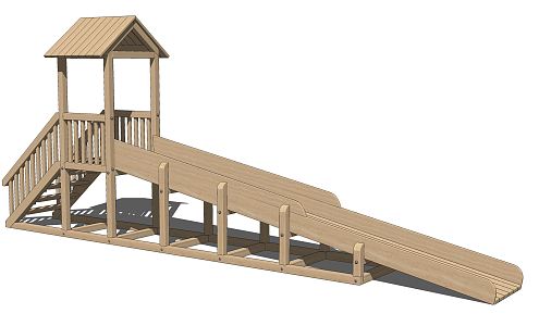 Modern slide solid wood slide children's entertainment facilities 3d model