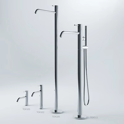 Modern Stainless Steel Faucet With Tall Spout And Handheld Sprayer In Contemporary Design 3d model
