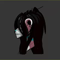 Fantasy Lion Head Game Movie Character With Long Hair Pointed Ears And Glowing Lines