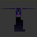 Purple Pink Dragon Flying Statue Displayed On Black Pedestal With Detailed Wings
