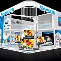 Skyworth Exhibition Booth With Modern Design And Multiple TV Displays