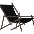 Stylish Modern Lounge Chair With Crossed Wooden Frame And Black Cushion