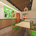 Fresh Nutritious Tasty Restaurant With Open Kitchen Vegetable Display And Modern Seating