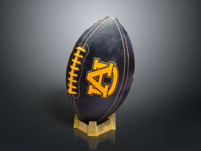 Black Football Sports Equipment With Golden AC Logo And Golden Stand Base 3d model Black Football Sports Equipment With Golden AC Logo And Golden Stand Base 3d model