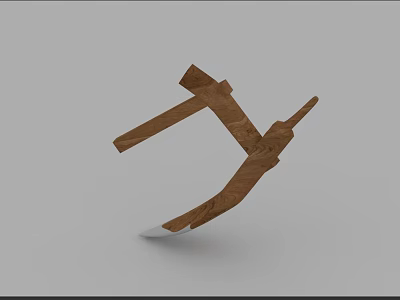 Garden Landscape Design With Wooden Geometric Frame Structure And Outdoor Decor 3d model