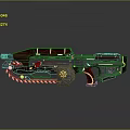 Futuristic Sci Fi Gun With Red Gold Accents And Decorative Mechanical Details