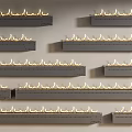 Modern Multiple Wall Mounted Fireplaces With Realistic Flame Effect And Decorative Design 3d model