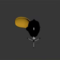 3D Rendered Shiny Fishing Lure With Yellow Black Body Orange Tail And Metal Hooks