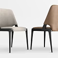 Modern Upholstered Dining Chairs With Light Gray And Brown Seats Black Legs And Minimalist Design