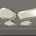 Modern Ceiling Lights with Different Geometric Shapes White Finish and Warm LED Edge Lighting