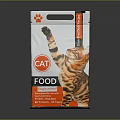 Premium Cat Food Bag With Chicken Recipe And Paw Print Featuring Raised Paw Cat