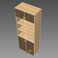 Wooden Wine Cabinet With Glass Doors And Storage Shelves For Home Bar