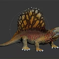Realistic Dinosaur Model With Spiked Sail And Sharp Claws As Prehistoric Reptile Creature 3d model