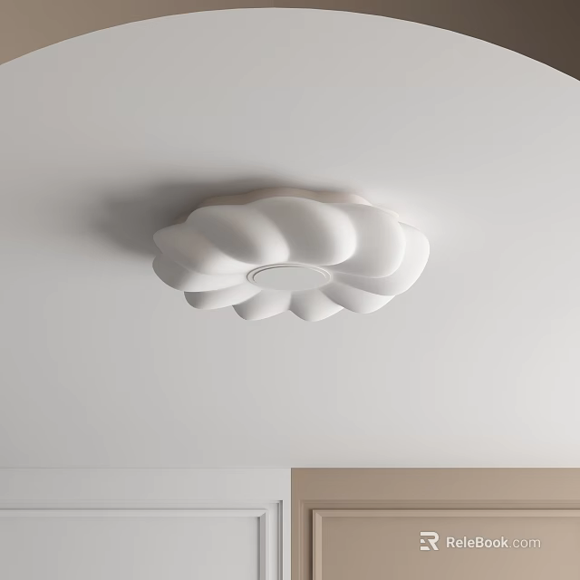 Elegant Modern White Petal Shaped Ceiling Light for Home Interior Decor 3d model