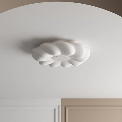 Elegant Modern White Petal Shaped Ceiling Light for Home Interior Decor 3d model