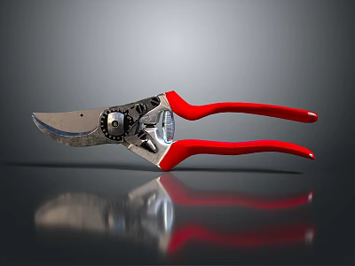 Durable Red Handle Pruning Shears High Quality Hardware Tool For Garden Use 3d model
