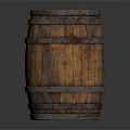 Vintage Wooden Barrel With Metal Hoops For Home Decor And Storage