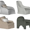 Stylish Single Sofa Collection Featuring Various Designs Upholstery and Colors 3d model