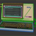 Vintage Electronic Appliance Retro Laptop With Screen Keyboard And Portable Design
