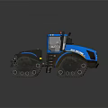 Blue Crawler Tractor For Agricultural Use With Heavy Duty Tracked Wheels Design