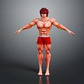 Strong Muscular Limbs On Male Figure With Outstretched Arms And Legs