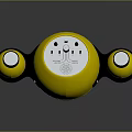 Yellow Electronic Gadget With Round Main Body Multiple White Top Components And Black Accents