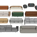 Modern Sofa Set With Various Colors And Multiple Upholstered Styles 3d model