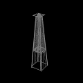 Modern Industrial Equipment Tower With Metallic Grid Structure And Steel Frame 3d model