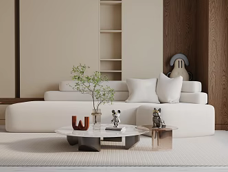 Modern three-seat sofa 3d model