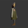 Different Style Household Aprons on Mannequins with Long Sleeve Tops Skirts and Boots