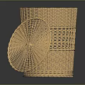 Wicker Trash Can With Lid For Home Household Storage And Decorative Use