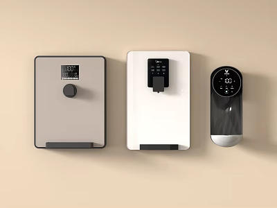Modern Smart Home Control Devices With Digital Display Knob And Interface Design 3d model