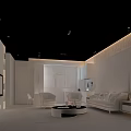 Modern Living Room Interior Design With Large Window Sofa Coffee Table And Hanging Lamps